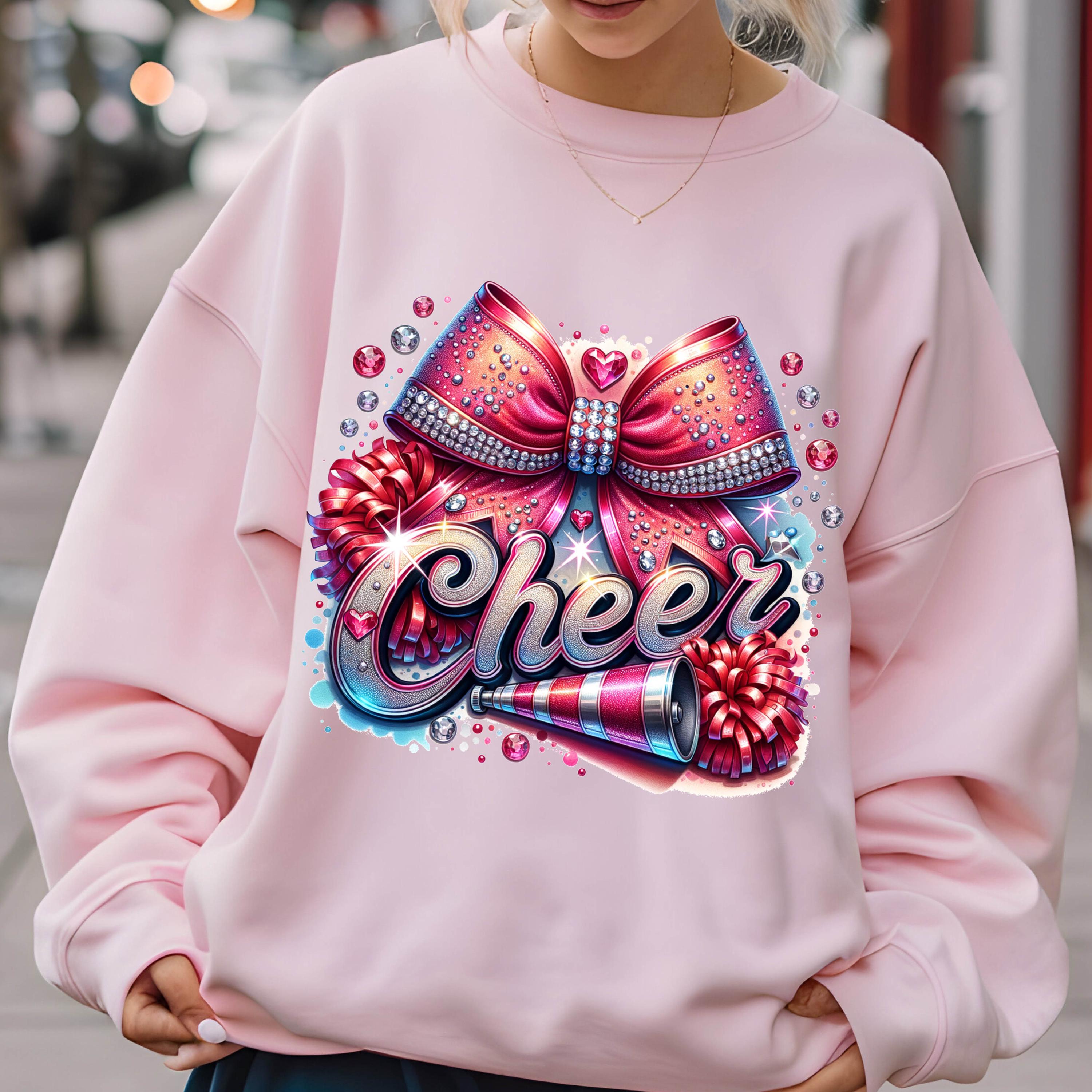 Pink Cheer PNG Glitter Football Game Day Cheerleader Png Sublimation ...