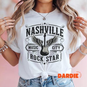 Nashville PNG, Tennessee PNG, Guitarra Png, Estrella de rock Png, Diseño de sublimación de camiseta de concierto de música country Descarga digital Clipart