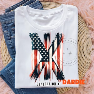 Patriotic Generation X PNG Gen X American Flag GenX Sublimation Design Trending Digital Download