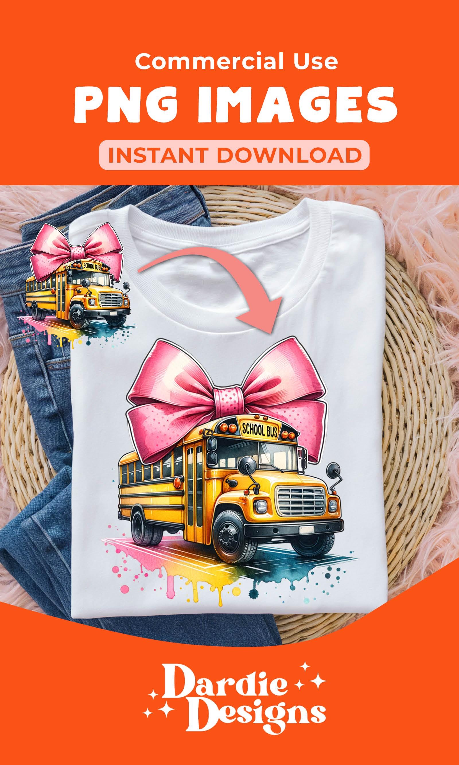 INSTANTARTS Drawstring Backpack - Lightweight Gym Sack For School, Sports, Travel - Cool School Bus Design