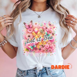 Let it Bee PNG farfalle e api T-shirt Design, DTF, POD, Sublimazione Design Download digitale
