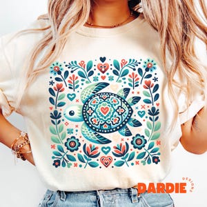 Bonita tortuga marina preppy PNG, diseño de sublimación de camiseta de verano, playa, océano náutico, tendencia, clipart, descarga digital