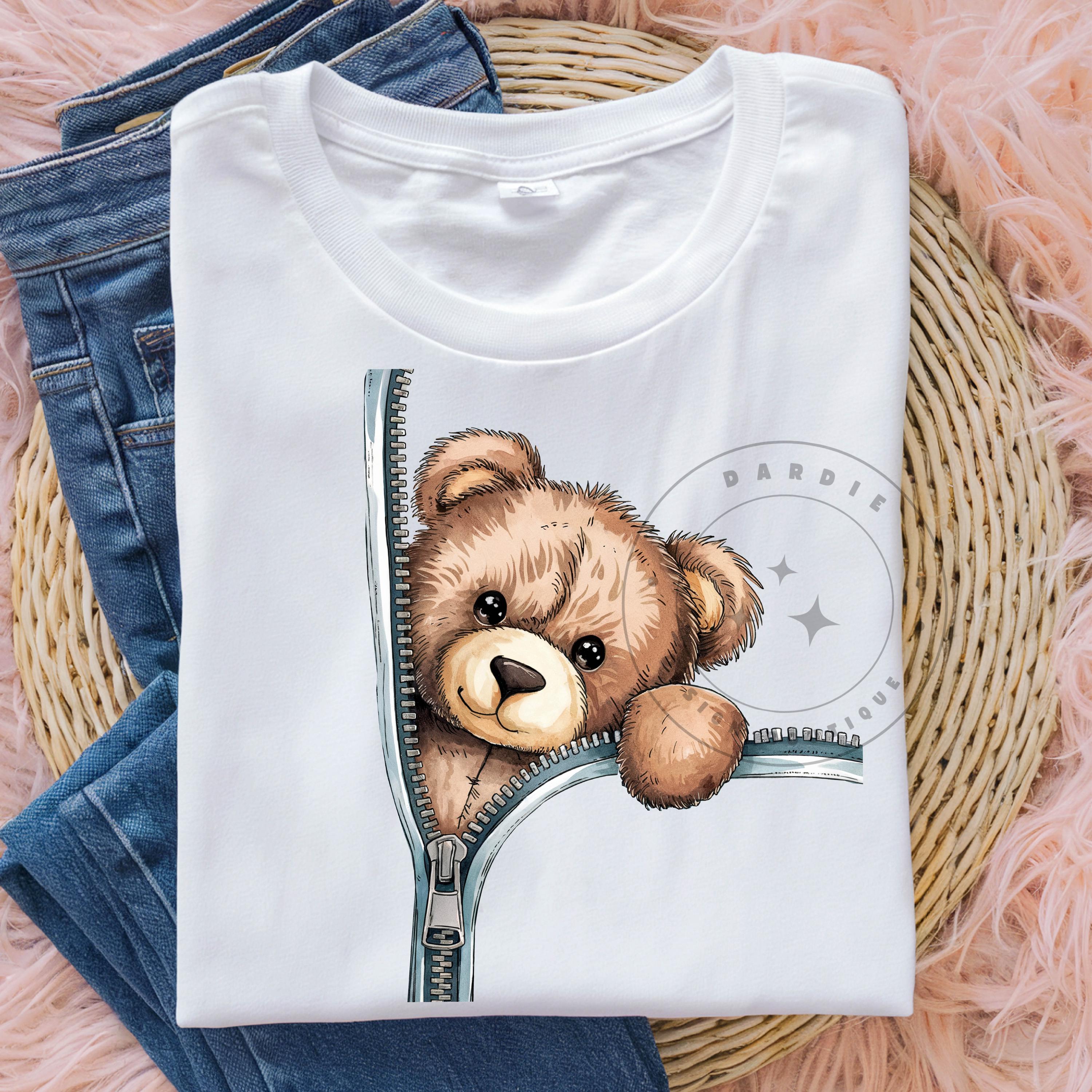 テディベア PNG ジッパー テディベア PNG ぬいぐるみクマ Tシャツ