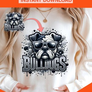 Bulldogs PNG Mascot Png Bulldogs Png Bling Glitter Bulldog School Spirit Png Sublimation Design Trending Clipart Digital Download image 6