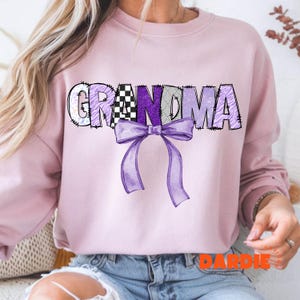 Leopard Grandma PNG Purple Doodle Letters Glitter Bling Coquette Trendy Grandma Gift Tshirt Sublimation Design Clipart Digital Download