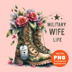 Military Wife PNG, Military Png, Proud Patriotic Wife, US American Flag, Tshirt Sublimation Digital Design PNG File Instant Download