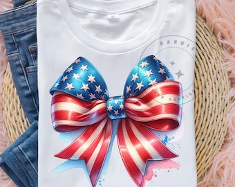 American Flag Coquette Bow Png, America Bow Png, Patriotic Bow Png, 4th of July Bow, Sublimation Design Trending Clipart Digital Download