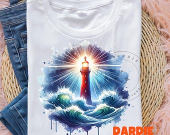 Faro PNG Nautico Oceano Pescatore Estetica Png Spiaggia Estate Tshirt Sublimazione Design Tendenza Clipart