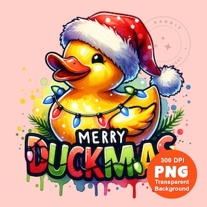 Feliz Pato PNG Engraçado Pato De Borracha Natal Png Sublimação Design Tendência Clipart Digital Download