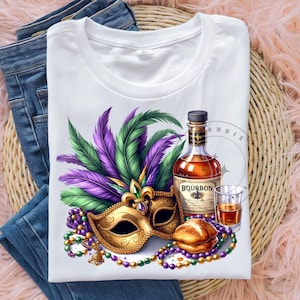 NOLA PNG マルディグラマスク PNG 仮面舞踏会 PNG ニューオーリンズ PNG Nola PNG バーボンベニエ Tシャツ PNG 昇華デザイン デジタルダウンロード クリップアート
