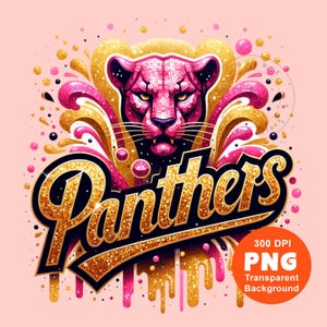 Panthers PNG Panthers Mascot Png Sport Png Football Baseball Basketball School Mascot Png Sublimation Design Clipart