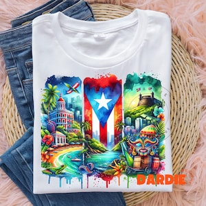 Puerto Rico Flag PNG Watercolor Brushstrokes Boricua Culture Patriotic Puerto Rica Vacation Travel Sublimation Design Trending Clipart