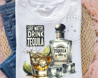 Tequila PNG Speichern Wasser Trinken Tequila Png Tequila Trinken Shirt Sublimation Design Clipart Digital Download