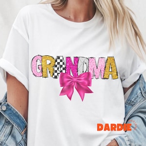 Leopard Grandma PNG Pink Gold Doodle Letters Glitter Bling Coquette Trendy Grandma Gift Tshirt Sublimation Design Clipart Digital Download