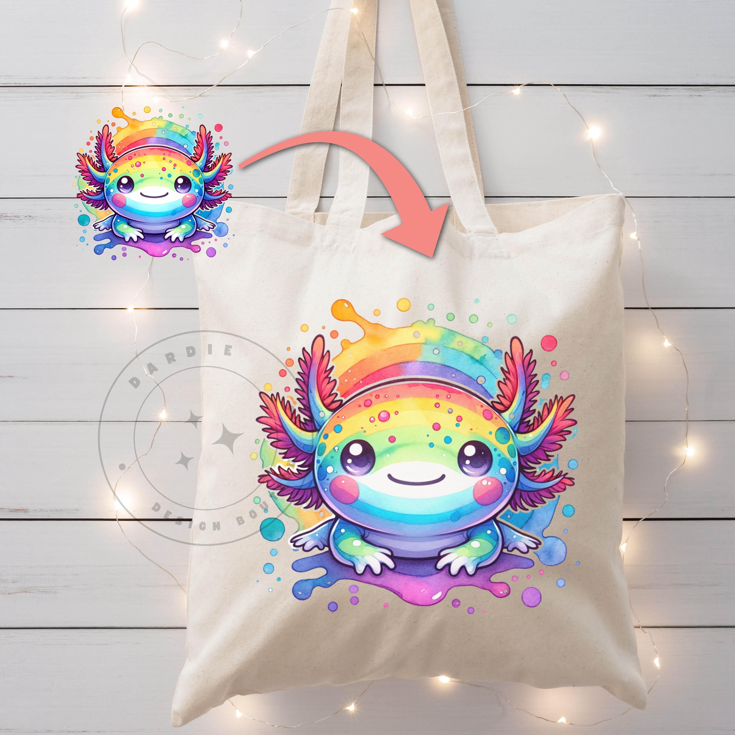 Rainbow Watercolor Axolotl PNG Cute Kawaii Axolotl Clipart for Shirt ...
