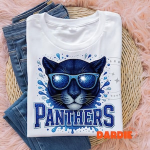 Blue Panthers PNG Panther Mascot Png Sport Png Football Baseball Basketball School Mascot Png Sublimation Design Clipart Digital Download