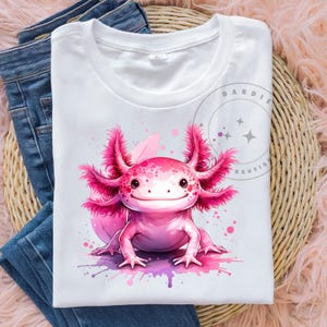 Watercolor Axolotl PNG Cute Kawaii Axolotl Clipart for Shirt Stickers POD Dtf Sublimation Design Digital Download