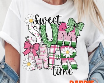 Sweet Summer Time PNG Coquette Summer Watermelon PNG Fruit Stand Farmers Market Tshirt Sublimation Clipart Digital Download
