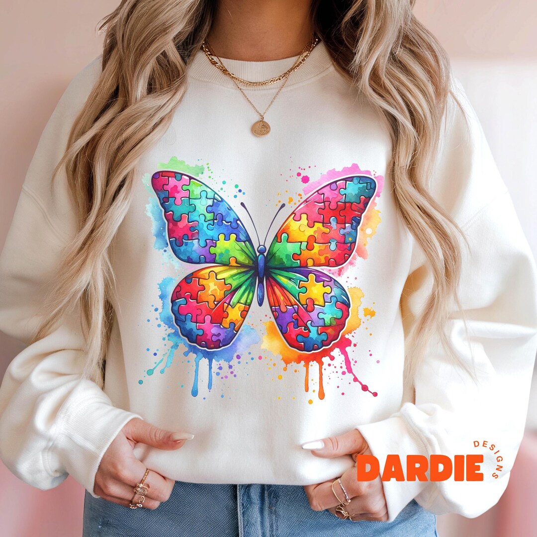 Puzzle Piece Butterfly Png, Autism Awareness Png, Autism Mom Png ...