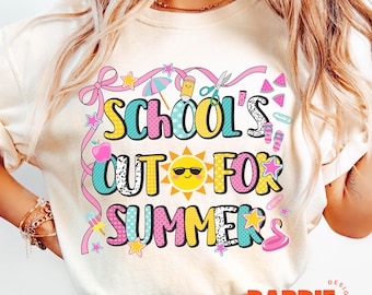 Schule ist Out For Summer PNG Letzter Tag der Schule PNG Sommerpause Preppy Lehrer Tshirt Sublimation Design Trending Clipart Digital Download