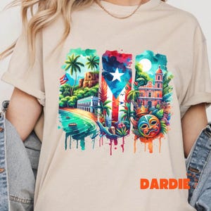 Puerto Rico Flag PNG Watercolor Brushstrokes Boricua Culture Patriotic Puerto Rica Vacation Travel Sublimation Design Trending Clipart