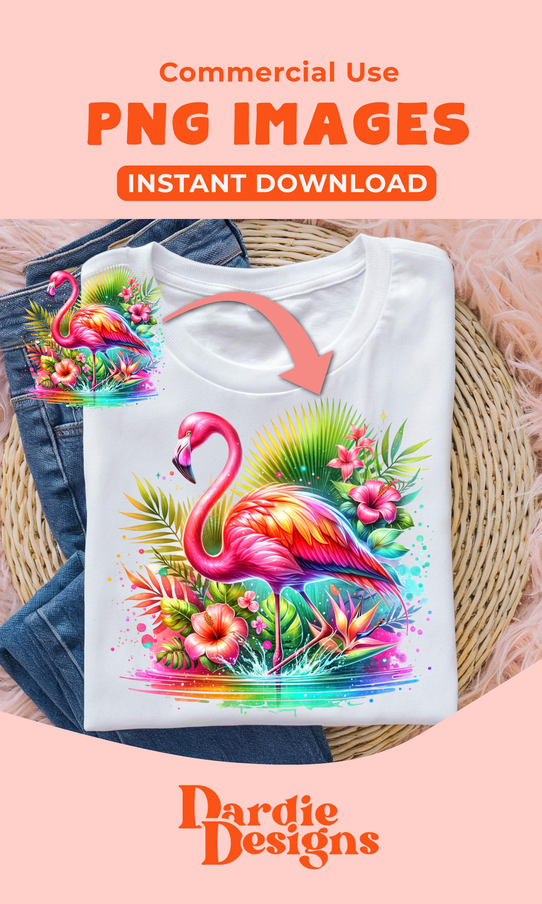 Sac fourre-tout tropical flamant rose - Sac de plage estival