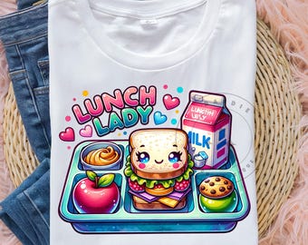 Lunch Lady PNG Elementary School Lunch Png Teacher Shirt Png Apple Png School Teacher Sublimation Design Digital Download Clipart