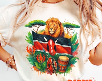 Kenya Flag PNG, Kenyan Culture PNG, Africa Patriotic PNG, Kenya Vacation Travel Sublimation Design, Trending Clipart, Digital Download