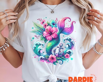 Mermaid PNG Nautical Ocean Mermaid Aesthetic Png Beach Summer Beach Bag Tshirt Sublimation Design Trending Clipart