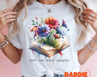 Nog maar één hoofdstuk png Floral Book Png Romantasy Book Club png, Bookish png, Reader png, boek png, boekliefhebber sublimatieontwerp