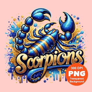 Scorpions PNG Scorpion Png Colt Png Bling Glitter Scorpion School Spirit Png Sublimation Design Trending Clipart Digital Download