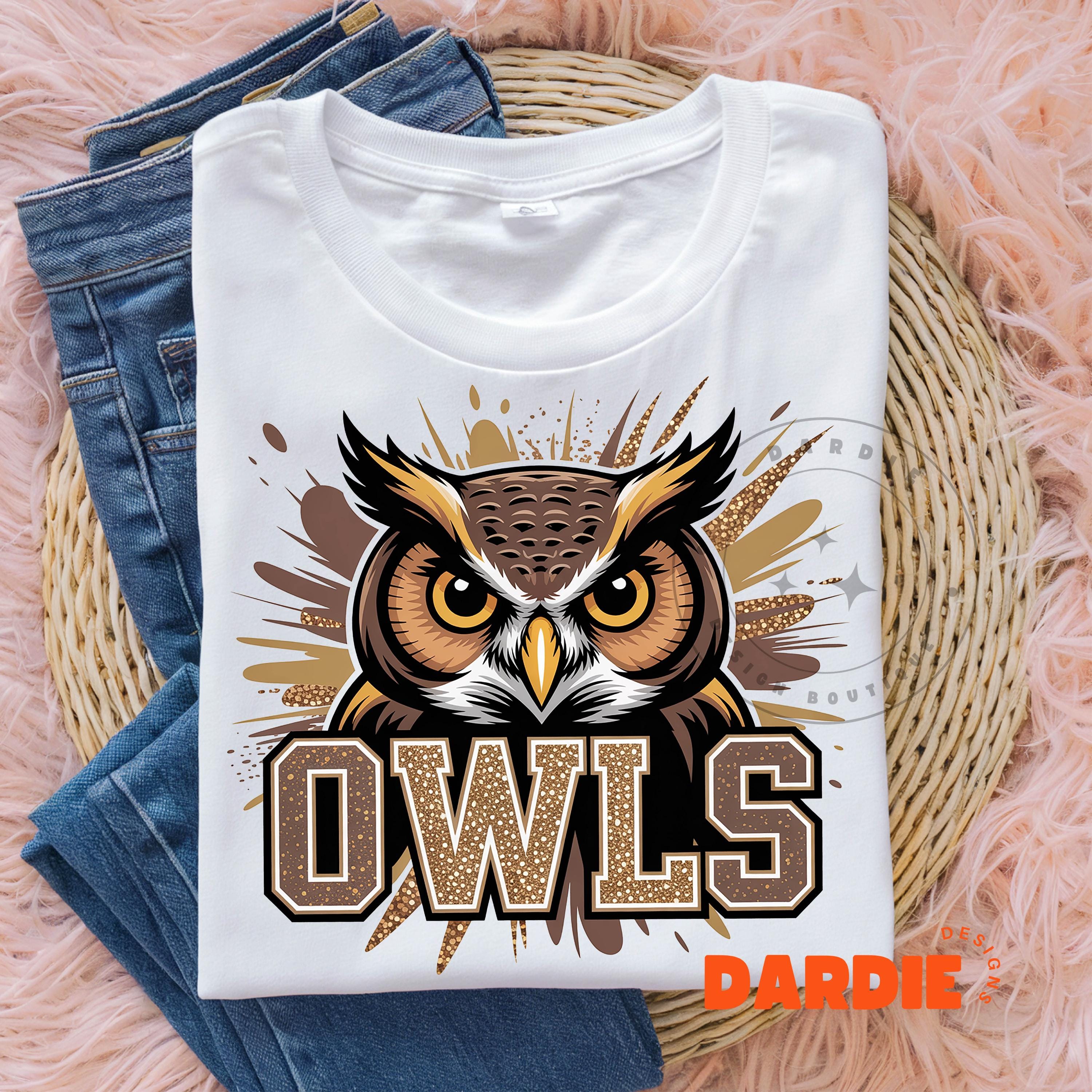 Owls Mascot PNG School Sports Teams Football Baseball Basketball Soccer School Spirit Logo Sublimati