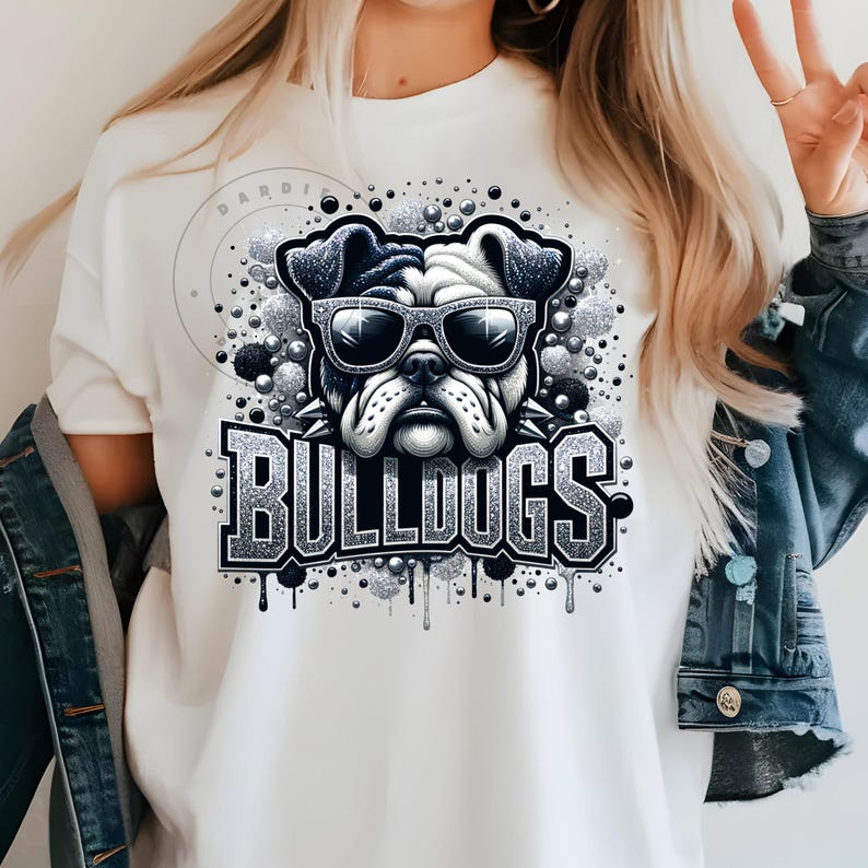 Bulldogs PNG Mascot Png Bulldogs Png Bling Glitter Bulldog School Spirit Png Sublimation Design Trending Clipart Digital Download image 4