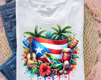 Puerto Rico Flag PNG Boricua Culture Png Patriotic Png Puerto Rica Vacation Travel Sublimation Design Trending Clipart Digital Download