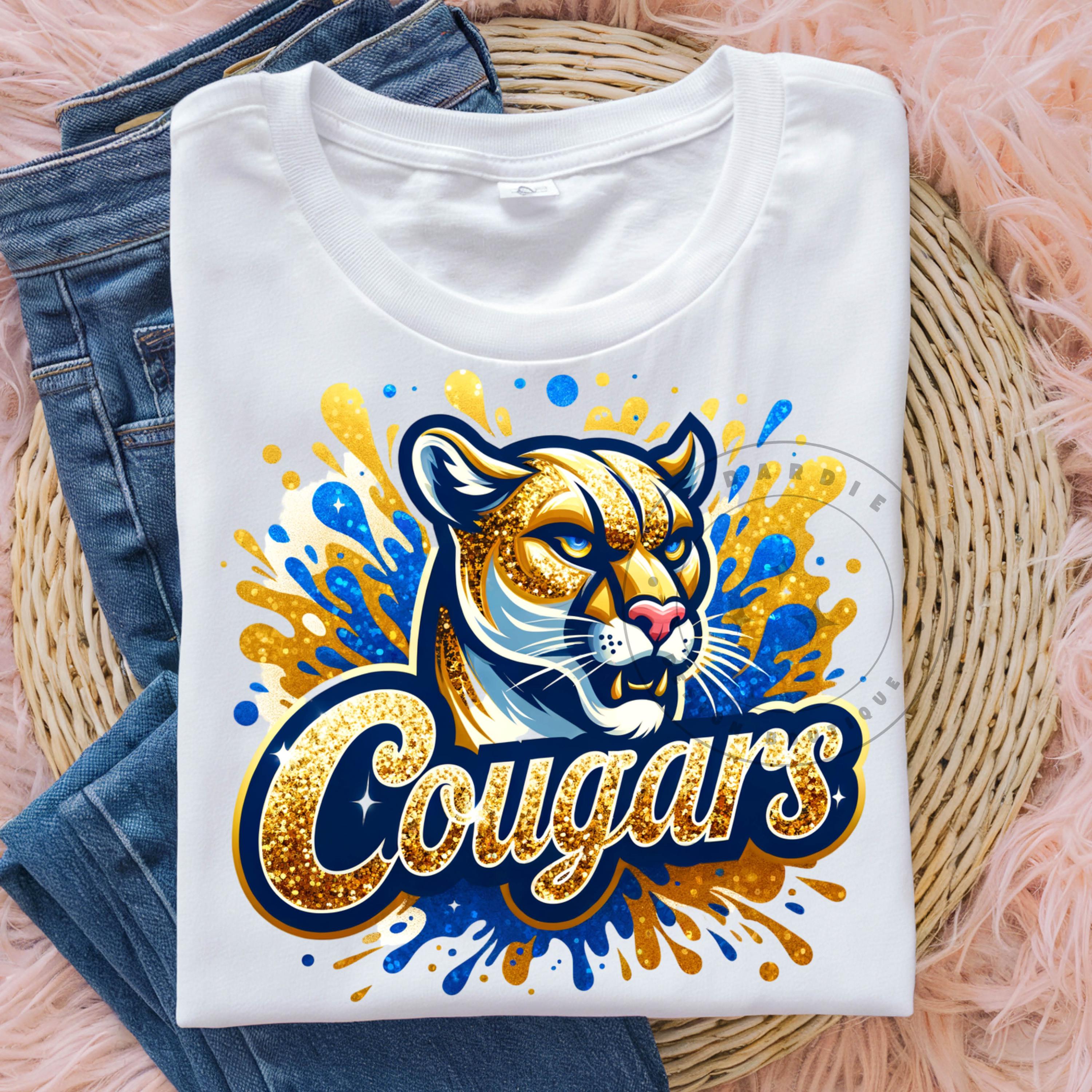 Blue Cougars PNG Mascot Png Sport Png Cougars Football Baseball Basketball School Mascot Png Sublimation Design Clipart Digital Download