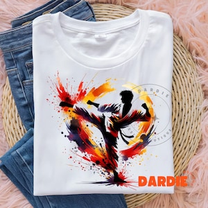 Karate PNG Martial Arts Sports Karate Kick Dojo Logo Tshirt Sublimation Design Trending Clipart Digital Download