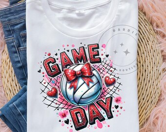 Volleyball Game Day PNG, Coquette Volleyball Glitter Png, Volleyball Mama Png, Volleyball Mom Png, Game Day, Sport Png