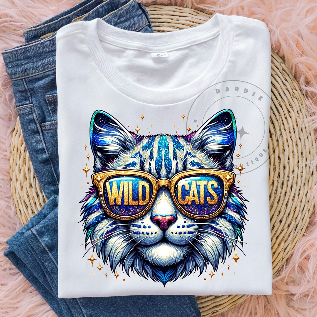 Wildcats PNG Mascot Png Rainbow Bling Gold Glitter Png Game Day Png ...