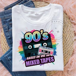 Criança dos anos 90 PNG criada em VHS e fitas mistas png Vintage Retro Neon 90s Sublimação Design pod Tendências Clipart Digital Download