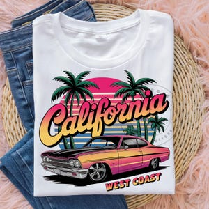 California PNG West Coast Png, Vintage Retro California Life Png Tshirt Sublimation Design Trending Clipart Digital Download