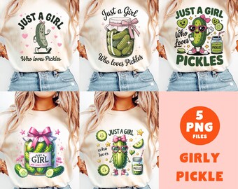 Girly augurk PNG-bundel gewoon een meisje dat houdt van augurken roze coquette augurk minnaar clipart sublimatie ontwerpen 5 png-bestanden
