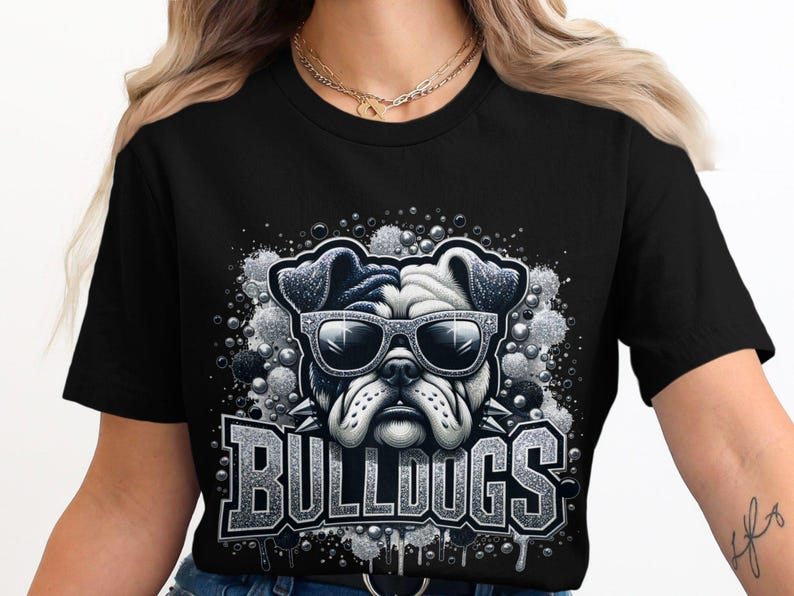 Bulldogs PNG Mascot Png Bulldogs Png Bling Glitter Bulldog School Spirit Png Sublimation Design Trending Clipart Digital Download image 2