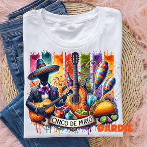 Pinceladas PNG del Cinco de Mayo, Fiesta Mexicana, Patriotismo, Diseño de camiseta del 5 de Mayo, DTF, POD, Diseño de sublimación