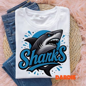 Sharks PNG Shark Mascot Png Sport Png Football Baseball Basketball School Mascot Png Sublimation Design Clipart Digital Download