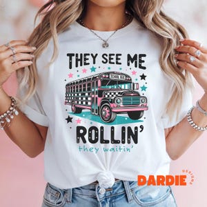School Bus Driver PNG: They See Me Rollin They Waitin&#39; Funny Sublimation Design Clipart (Instant Download)
