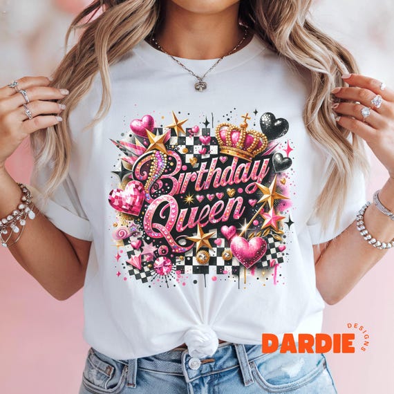 Birthday Queen PNG, Birthday Girl Tshirt Png, Birthday Shirt Sublimation Design Clipart Digital Download