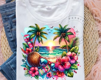 Beach Vacation Png Aloha Hawaii Png Hibiscus Png Tropical Vacation Girls Trip Shirt Png Sublimation Design Trending Digital Download Clipart