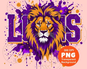 Lions PNG Lion Png Knight Png Bling Glitter Lion School Spirit Png Sublimation Design Trending Clipart Digital Download