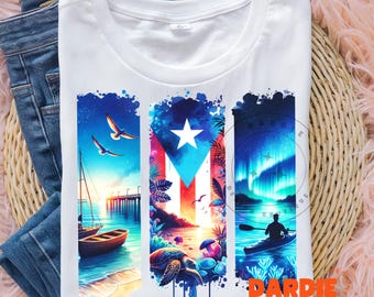 Puerto Rico Flag PNG Watercolor Brushstrokes Boricua Culture Patriotic Puerto Rica Vacation Travel Sublimation Design Trending Clipart