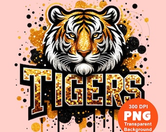 Tigers PNG Tiger Mascot Png Sport Png Football Baseball Basketball School Mascot Png Sublimation Design Clipart